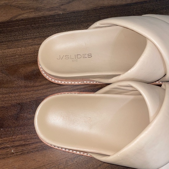 J/Slides Roland Leather Sandal, Beige Size 8.5 - Picture 5 of 10